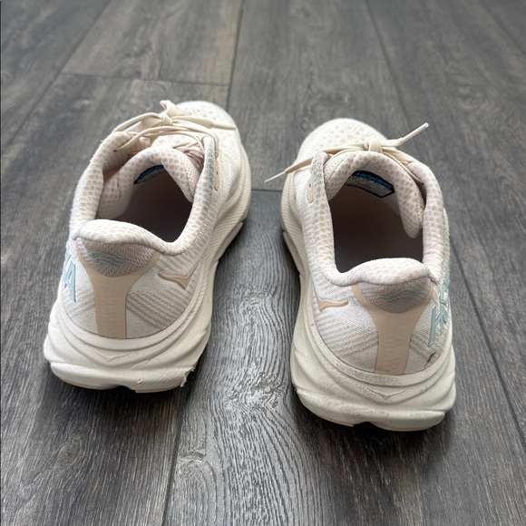 Hoka Cream and Blue Athletic Shoes - Picture 8 of 11